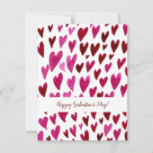 ハッピーガレンティーンズデイマゼンタハートホリデーカード シーズンカード (正面)