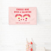 ハッピーガレンティーンズデイヴァレンティネスパーティーおもしろいワイン 横断幕 (インサイチュ)