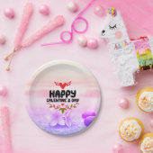 ハッピーガレンティーンズデイ赤いハート&ウィングスパーティー ペーパープレート (パーティー)