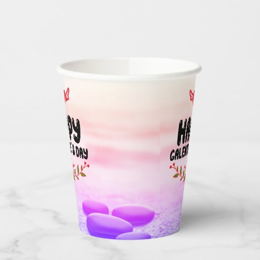 ハッピーガレンティーンズデイ赤いハート&ウィングスパーティー 紙コップ (左)