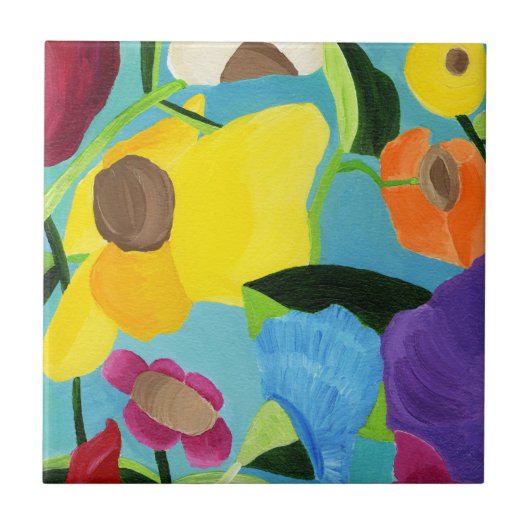 ハッピーガーデンセラミックタイル。 タイル (正面)