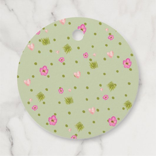 ハッピーガーデンパーティーハリネズミ赤ちゃんシャワーありがとう フェイバータグ (裏面)