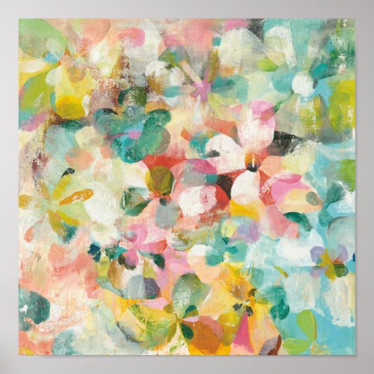 ハッピーガーデン |ソフトパステル花びら ポスター (正面)