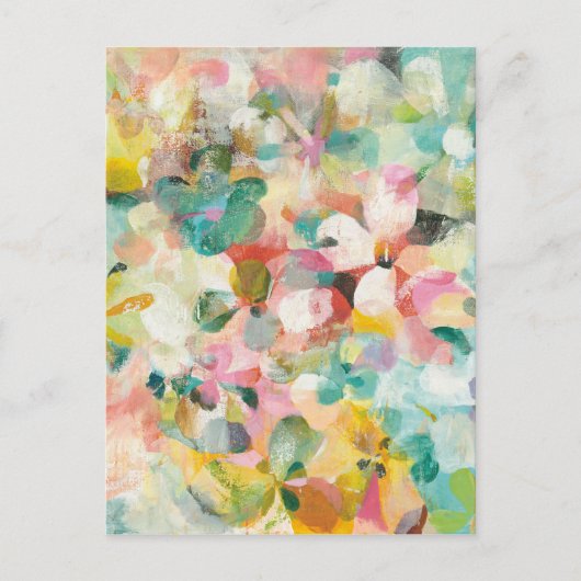 ハッピーガーデン |ソフトパステル花びら ポストカード (正面)