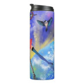 ハッピーガールと鳥の熱タンブラー タンブラー (回転右)