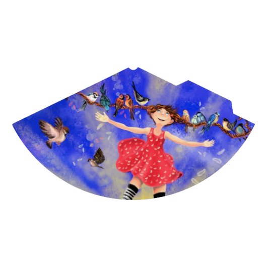 ハッピーガールと鳥-幸せ パーティーハット (正面)