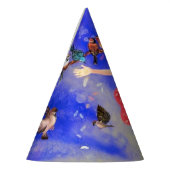 ハッピーガールと鳥-幸せ パーティーハット (左)