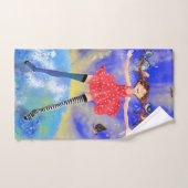 ハッピーガールと鳥 – Happines バスタオルセット (ハンドタオル)