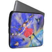 ハッピーガールと鳥 – Happines ラップトップスリーブ (正面右)