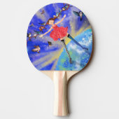 ハッピーガールと鳥 – Happines 卓球ラケット (裏面)