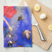 ハッピーガールと鳥 – Happines - Joy キッチンタオル (四つ折り)