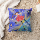 ハッピーガールと鳥 – Happines - Joy クッション (ブランケット)