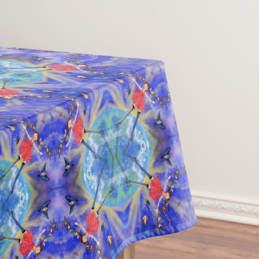 ハッピーガールと鳥 – Joy -おもしろい テーブルクロス (インサイチュ)