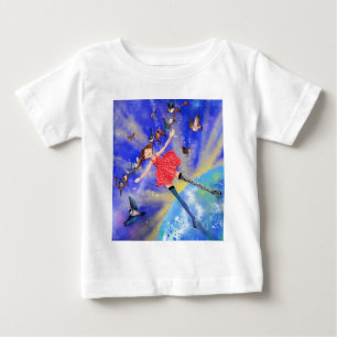 ハッピーガールと鳥 – Joy - ベビーTシャツ