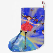 ハッピーガールウィズバードクリスマスストッキング スモールクリスマスストッキング (裏面)