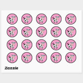 ハッピーガールカウスティッカー ラウンドシール (シート)