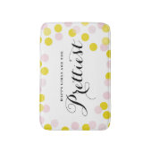 ハッピーガールズザかわいらし引用文紙吹雪ドット バスマット (正面縦)