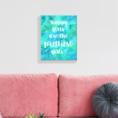 ハッピーガールズ引用文水色の水色アクアブルー キャンバスプリント (インサイチュ (リビング))