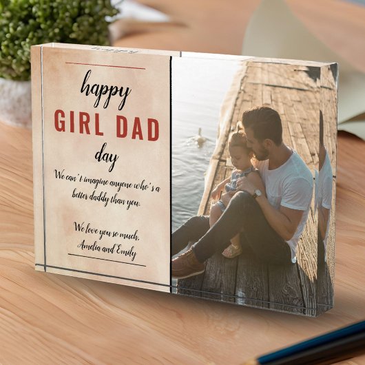 ハッピーガールパパウォーターカラーファーザーズデイ フォトブロック