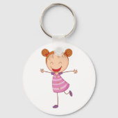 ハッピーガールピンクドレスキーチェーン キーホルダー (正面)