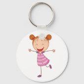 ハッピーガールピンクドレスキーチェーン キーホルダー (裏面)