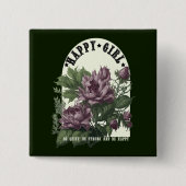 ハッピーガールフローラTシャツ 缶バッジ (正面)