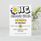 ハッピーガールレトロダイシーの1歳誕生日パーティー 招待状 (スタンド正面)