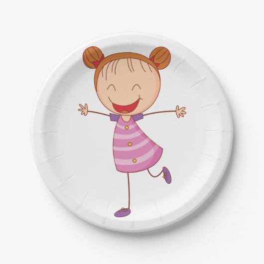 ハッピーガール紙プレート ペーパープレート (正面)