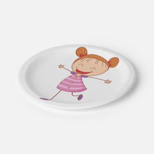 ハッピーガール紙プレート ペーパープレート (アングル)