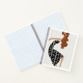 ハッピーガール踊り白黒ファッション ノートブック (内部)