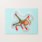 ハッピーガール雪エンジェルクリスマス冬 ジグソーパズル (横)