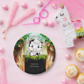 ハッピーキッズカウー誕生日 ペーパープレート (パーティー)