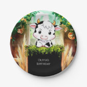 ハッピーキッズカウー誕生日 ペーパープレート (正面)