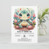 ハッピーキッズタートルガール誕生日 招待状 (スタンド正面)