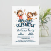 ハッピーキッズダブルバースデーパーティー 招待状 (スタンド正面)