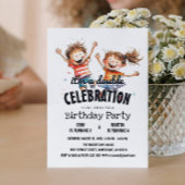 ハッピーキッズダブルバースデーパーティー 招待状