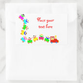 ハッピーキッズトレイン 長方形シール (バッグ)