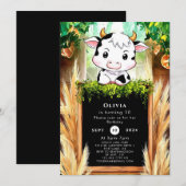 ハッピーキッズ牛の誕生日 招待状 (正面/裏面)