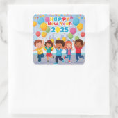ハッピーキッズ踊り2025年新年🎉 スクエアシール (バッグ)