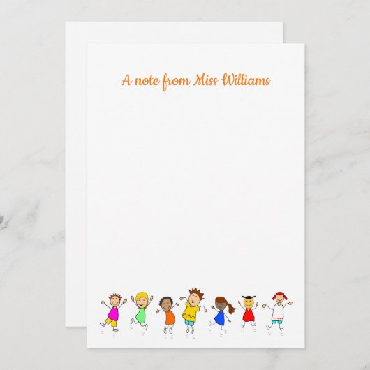 ハッピーキッズ メッセージカード 先生からのメッセージ 個別対応 ノートカード (正面/裏面)