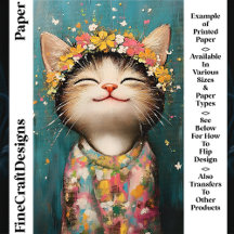 ハッピーキッテン、フラワークラウン、ピンクCQ8クラフト紙