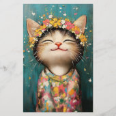 ハッピーキッテン、フラワークラウン、ピンクCQ8クラフト紙 (正面)