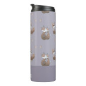 ハッピーキツネの灰色 タンブラー (回転右)