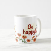 ハッピーキツネの花 コーヒーマグカップ (正面右)