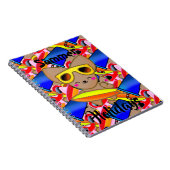 ハッピーキツネキャットキュートサーフビーチ海サン ノートブック (右側)