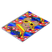 ハッピーキツネキャットキュートサーフビーチ海サン ノートブック (左側)