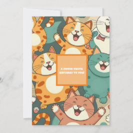 ハッピーキャッツとニャーニャー誕生日あいさつ 案内状