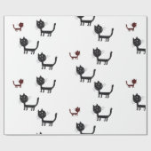 ハッピーキャッツアートリトグラフィーラッピング紙 ラッピングペーパー (フラット)