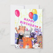 ハッピーキャッツパーティー 誕生日カード カード (裏面)