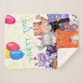 ハッピーキャッツベビーシェルパブランケット – カスタム文字 シェルパブランケット (正面(横))